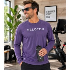 Peloton Long Sleeve Shirt Mens XL Purple Excellent Activewear Training Top