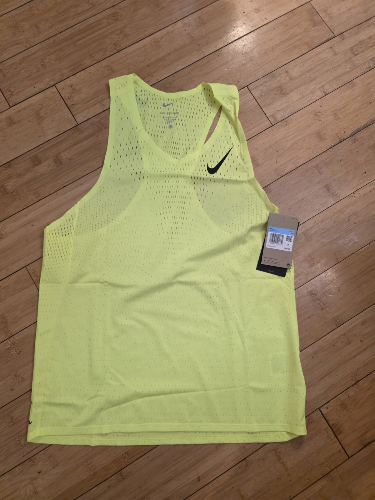 NWT Nike AeroSwift Men's Dri-FIT ADV Running Vest FN4231-702 Volt Green Sz M gallery