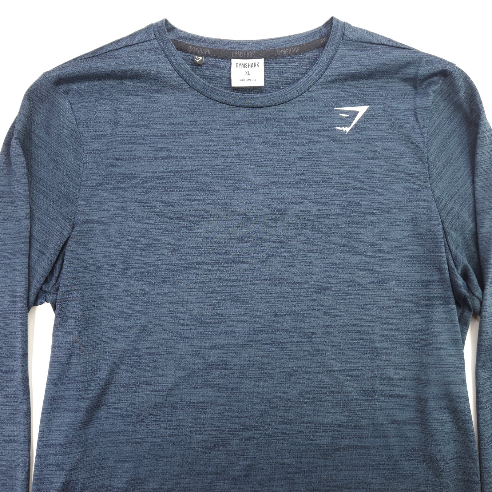 Gymshark Performance Long Sleeve Breathable Stretch Shirt Heather Blue Men's XL gallery