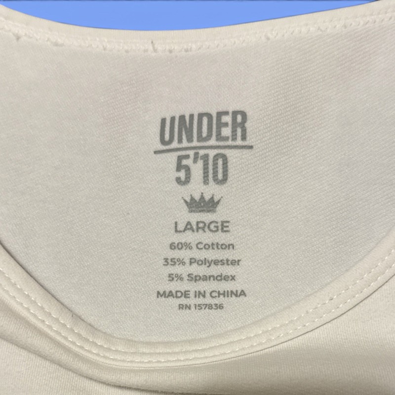 Under 5’10 U-510 Athletic Blend White Stretch T Shirt Men L gallery