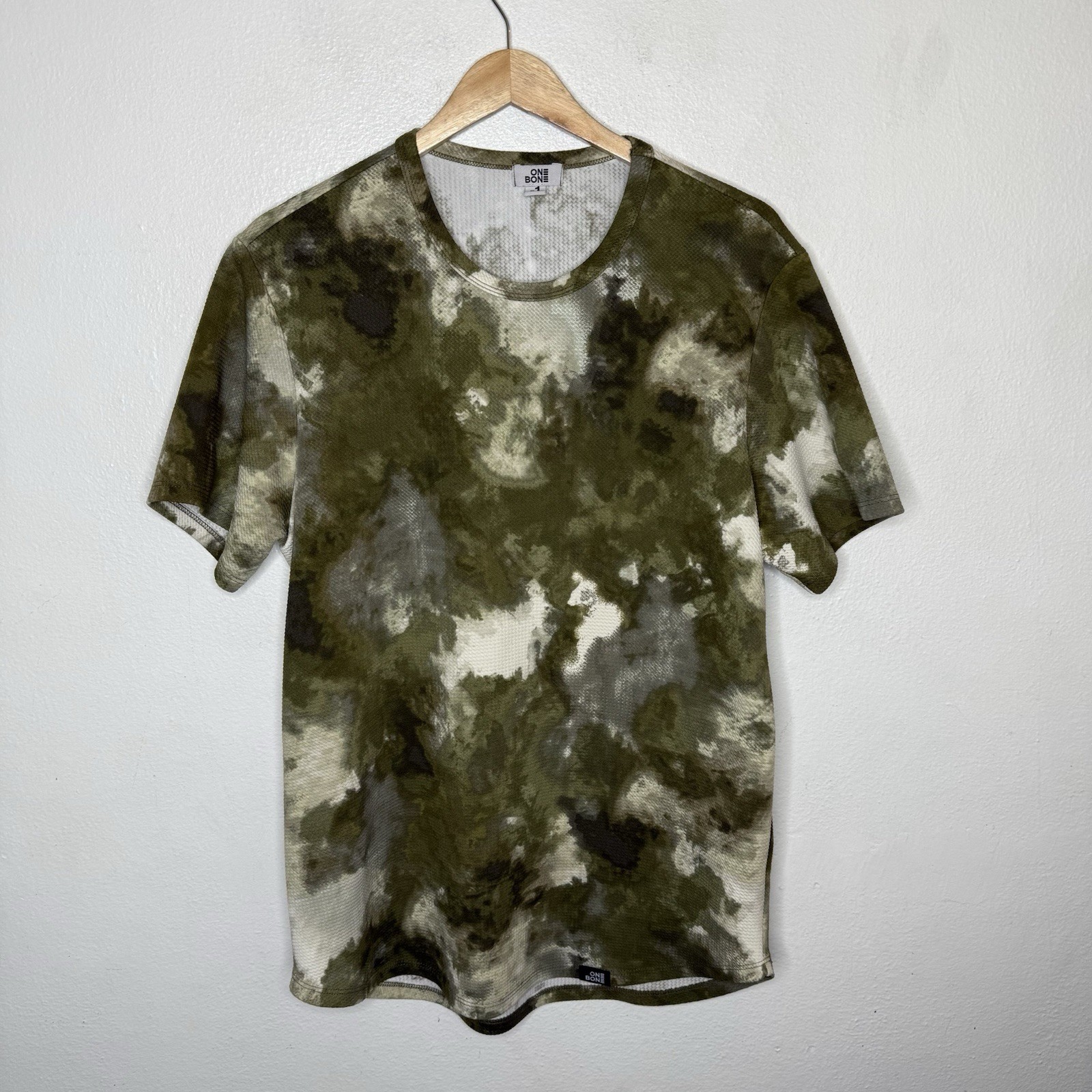 One Bone Bullet Tee Wrinkle Free Waffle T-Shirt Green Woodland Men’s -1 (Large) gallery