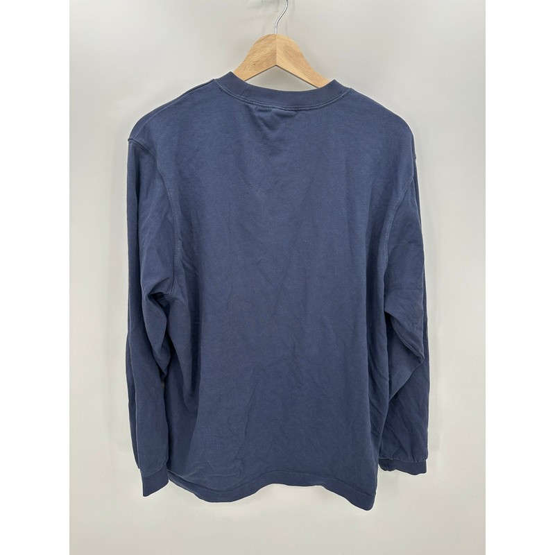 Nike Solo Swoosh Long Sleeve Shirt Men Large Blue Thick Cotton Activewear gallery