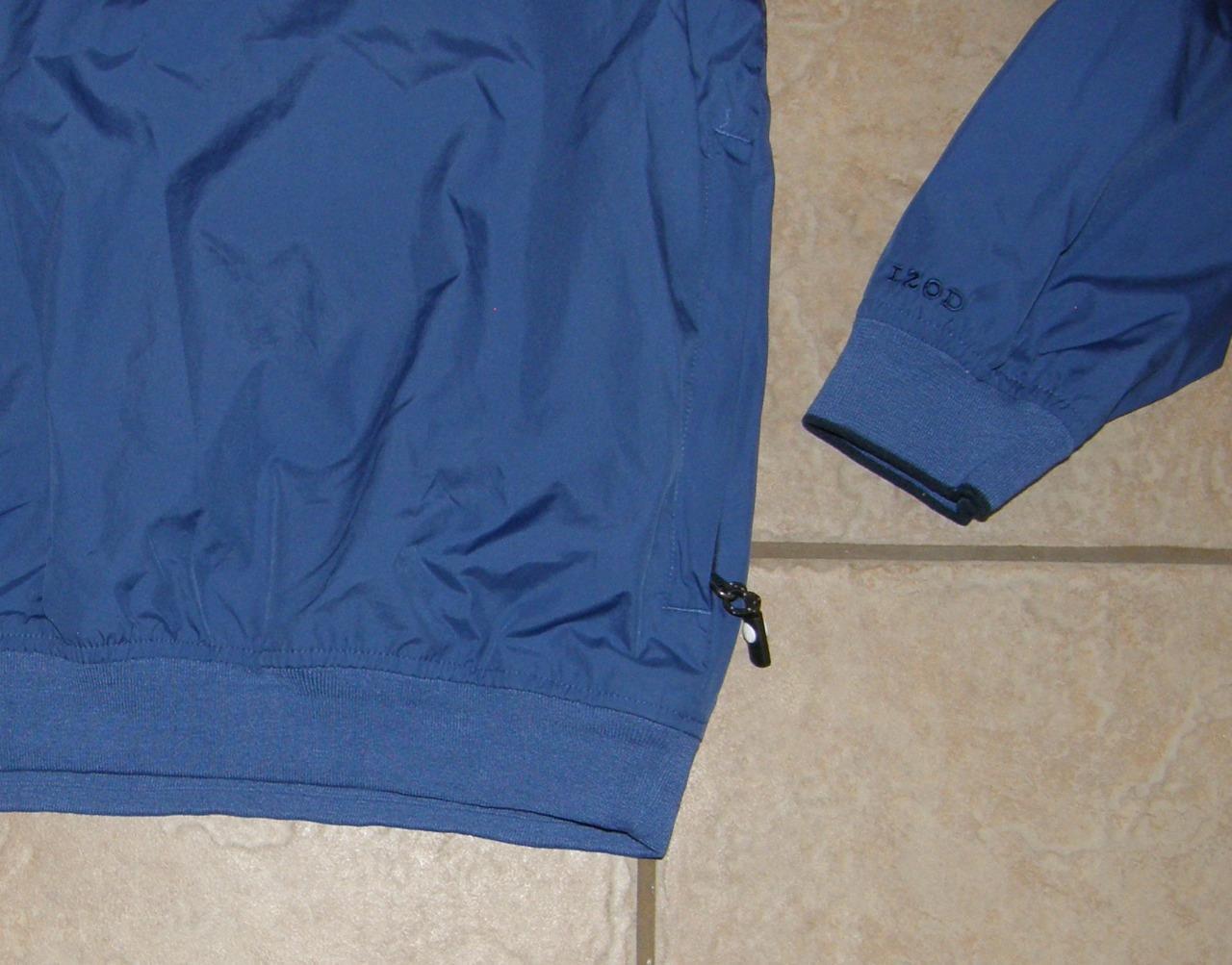 IZOD Blue Mens Sz Large Pullover Athletic Jacket-Like Shirt Side Zipped Pockets gallery