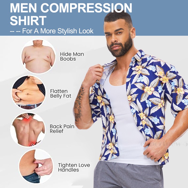 Men Compression Shirt Sleeveless Body Shaper Base Layer Slimming Vest Tank Top gallery