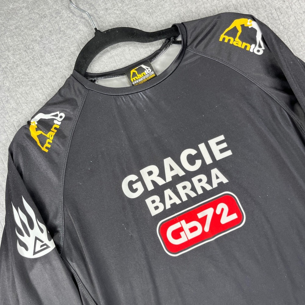 Manto Rash Guard Men XL Black Gracie Barra GB72 Long Sleeve MMA BJJ UFC Shirt