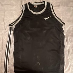 Nike Men’s Mesh Basketball Jersey Tank Black White Sleeveless Crew Neck Logo