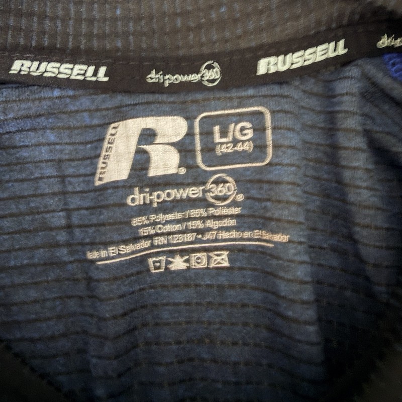 Mens Russell Dri Power 360 Long Sleeve Training Shirt Black Blue Size Large gallery