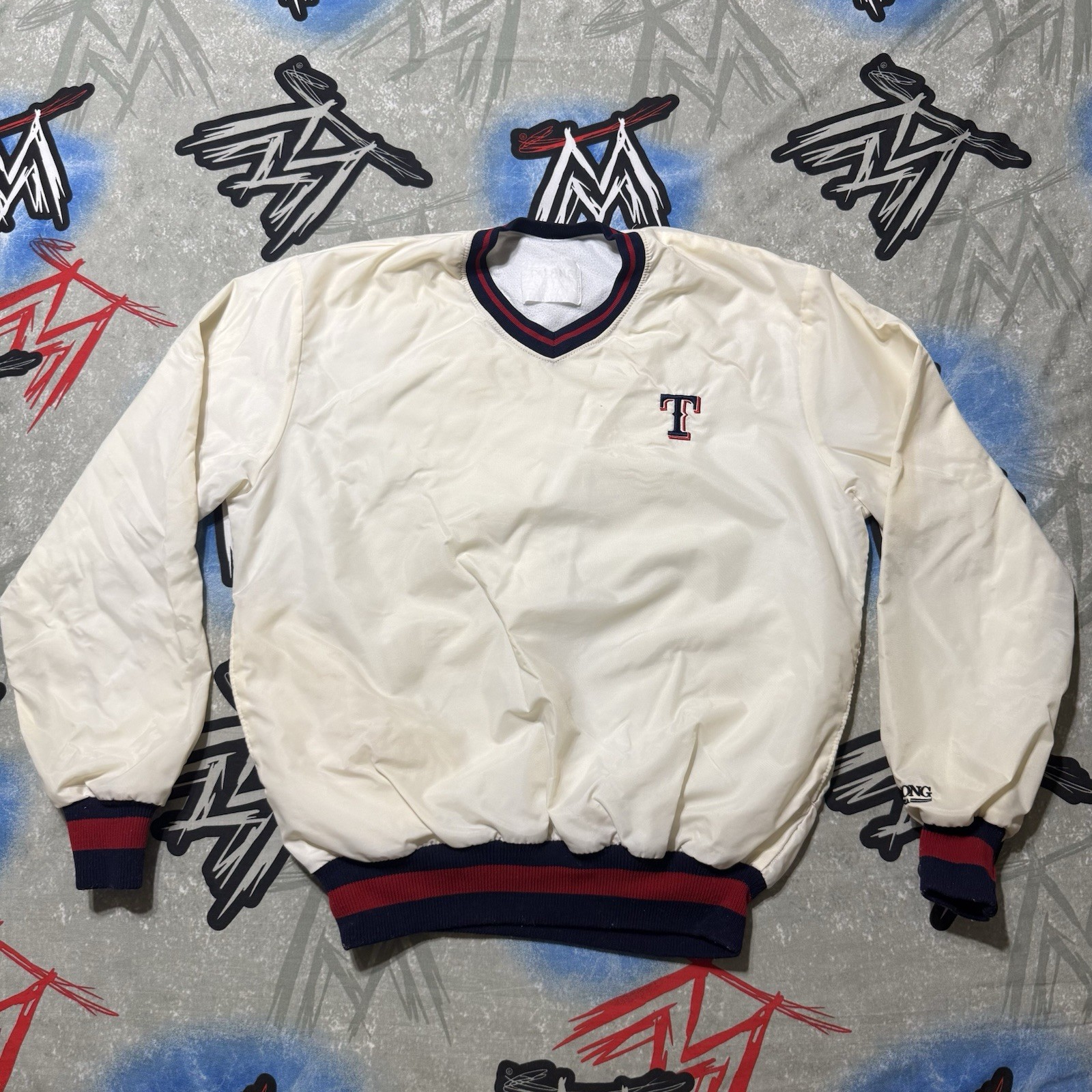 Texas Rangers MLB White Windbreaker Men's L Pullover gallery