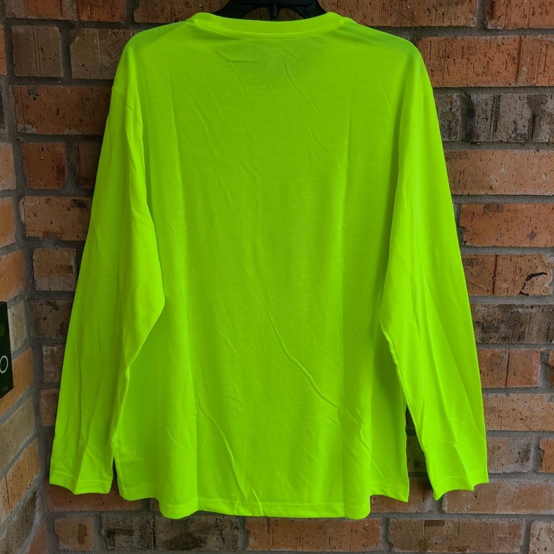 Athletic Works Men's Tri Blend Tee with Long Sleeves Acid Yellow Size XL gallery