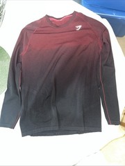Men’s Gymshark Vital Ombre Long Sleeve Red and Black Medium