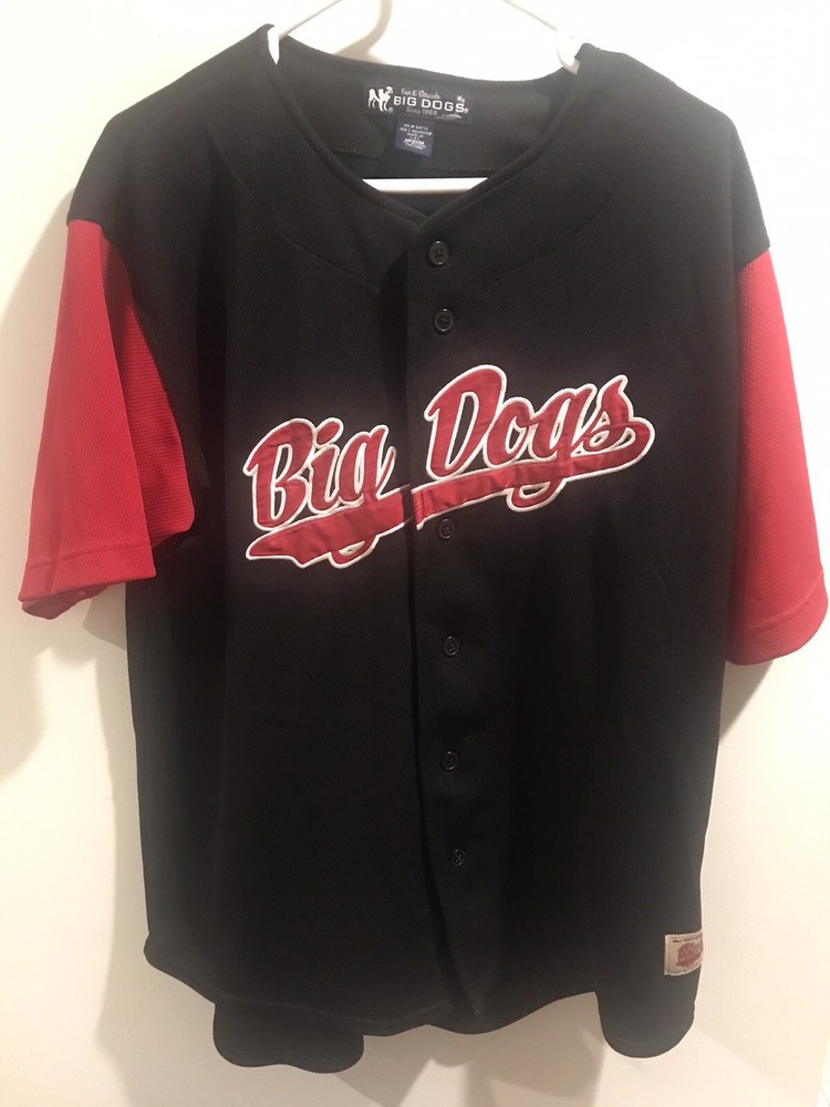 Vintage Big Dogs Baseball Jersey Medium Red Black Retro 1983 Authentic Made USA