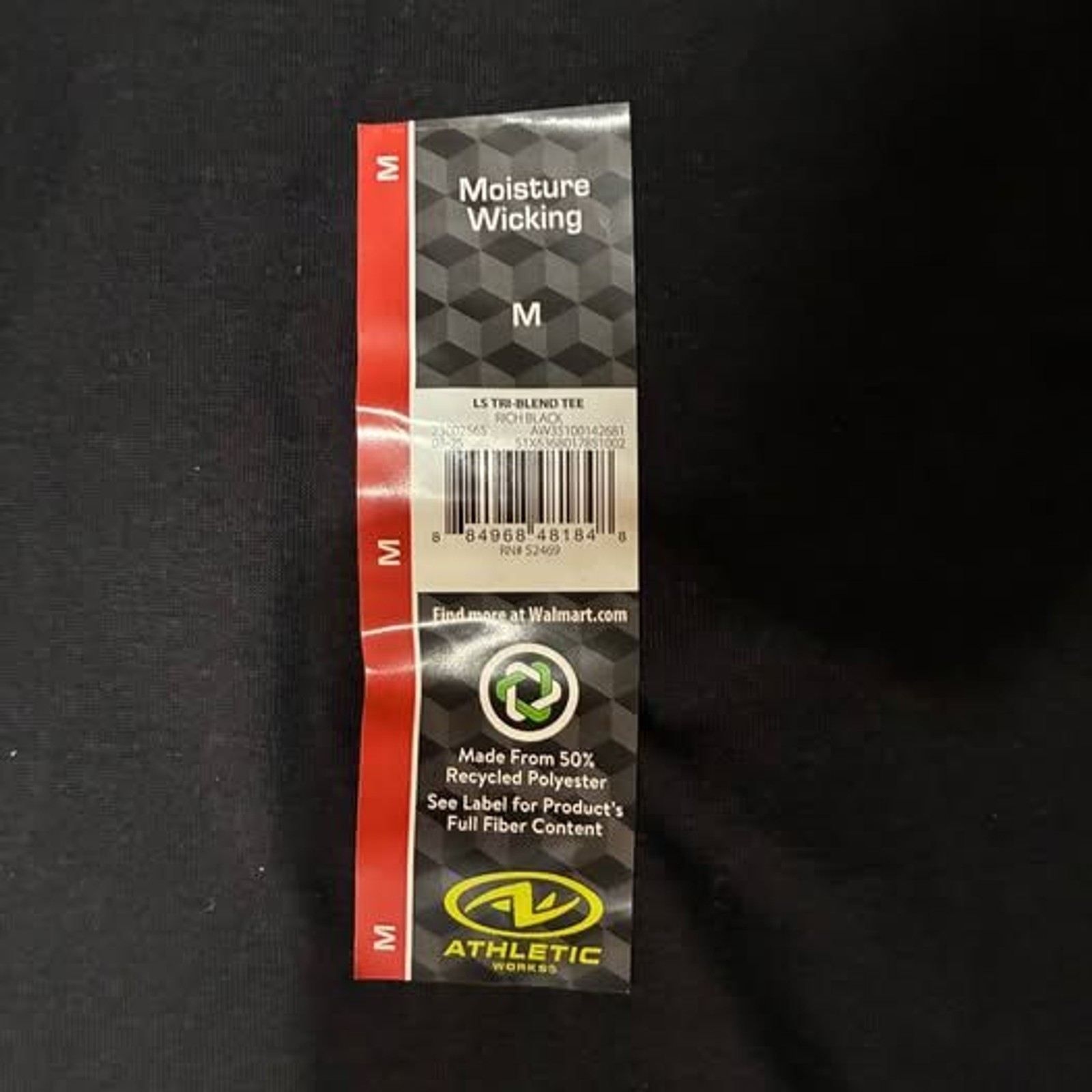 Athletic Works Mens Long Sleeve Moisture Wicking TriBlend Activewear Tee Black M gallery