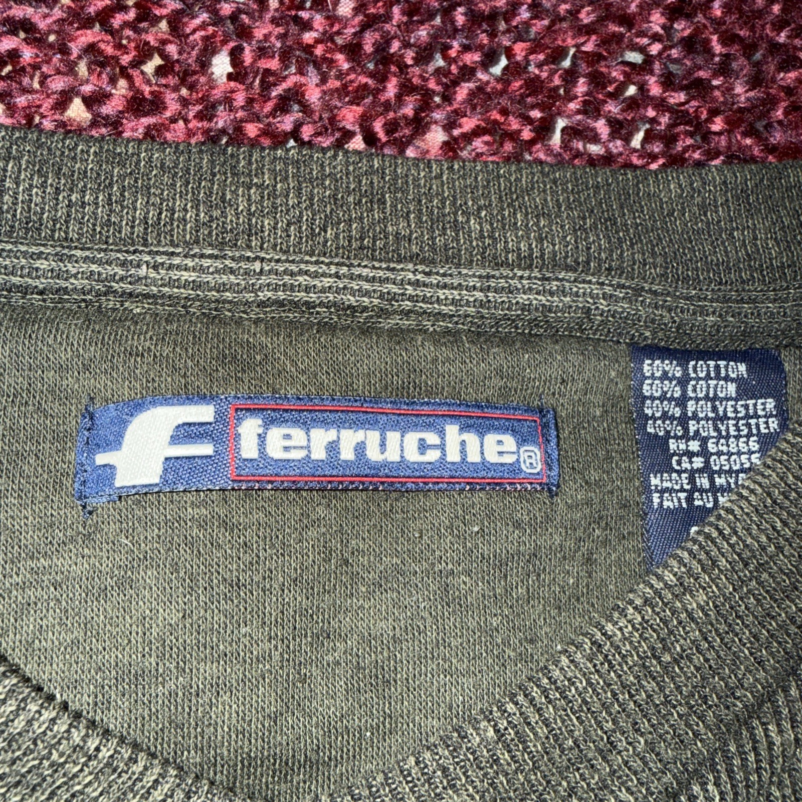 Ferruche men’s long sleeved size XL Tee Shirt Ribbed Dk Gray gallery
