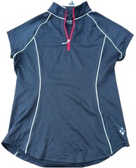 Lofit Women’s Black 1/4 Zip Short Sleeve Athletic Fit Polo Size S