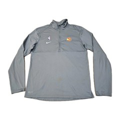 Nike 1/4 Zip Pullover Men’s Medium Gray Atlanta Hawks Dri Fit NBA