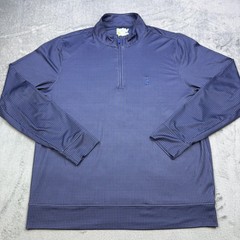 TailorByrd Pullover Mens Large Blue Houndstooth Quarter Zip Golf Shirt Top