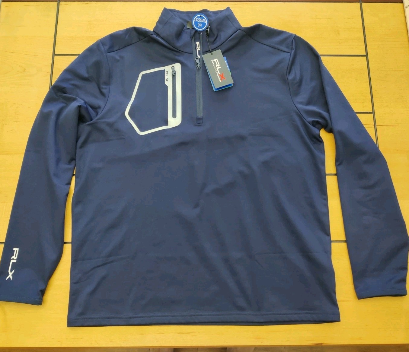 RLX Ralph Lauren 1/4 Zip Men's Large Wicking Golf Performance Navy Pullover gallery