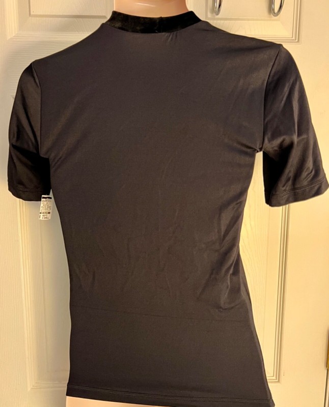 GK MENS X-SMALL BLACK NYLON VELVET CREW DANCE SKATE PERFORMANCE SHIRT Sz AXS gallery