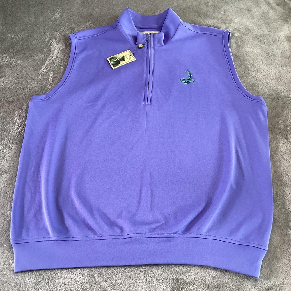 Donald Ross Tank Top Mens XL Purple Sleeveless Quarter Zip Golf Pinehurst 1895