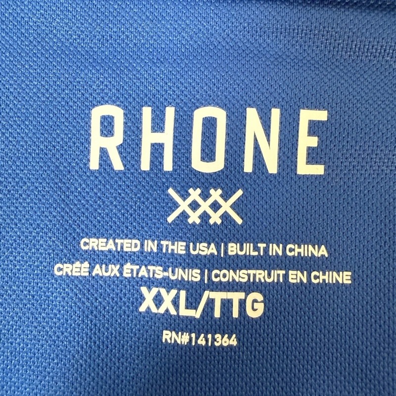 RHONE Mens Session Quarter Zip Long Sleeve Pullover Shirt Blue XXL TTG Athletic gallery