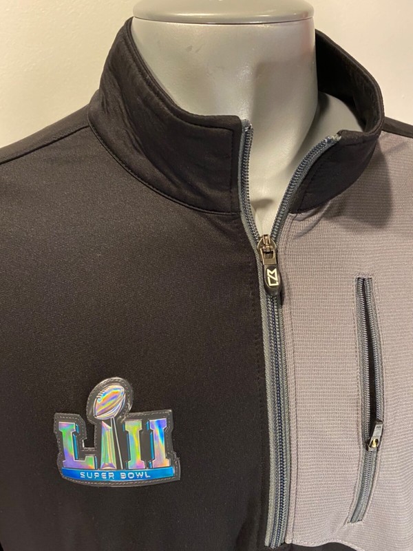 Cutter & Buck XXL CB DryTec 1/4 Zip Pullover Super Bowl VII Black Gray Shirt gallery