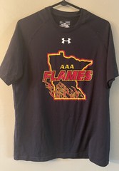 under armour Minnesota AAA flames mens Heat Gear black t-shirt size medium