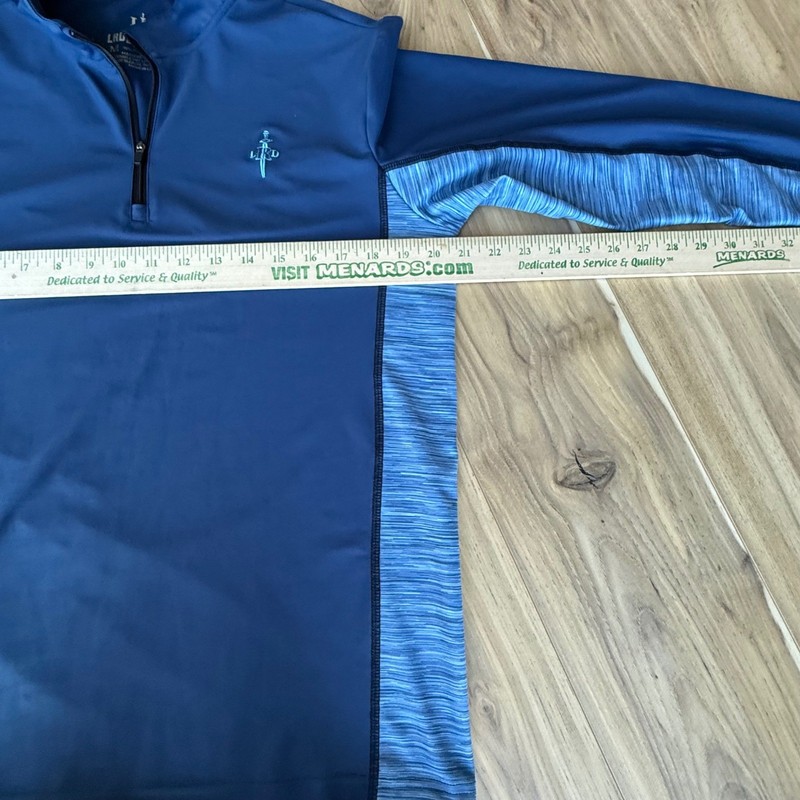 LRD Performance Mens Medium Pullover 1/4 Zip Long Sleeve Shirt Blue gallery