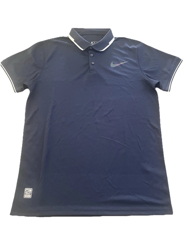 Nike Dri Fit Polo Shirt Men’s 2XL Blue Short Sleeve Swoosh Athletic gallery