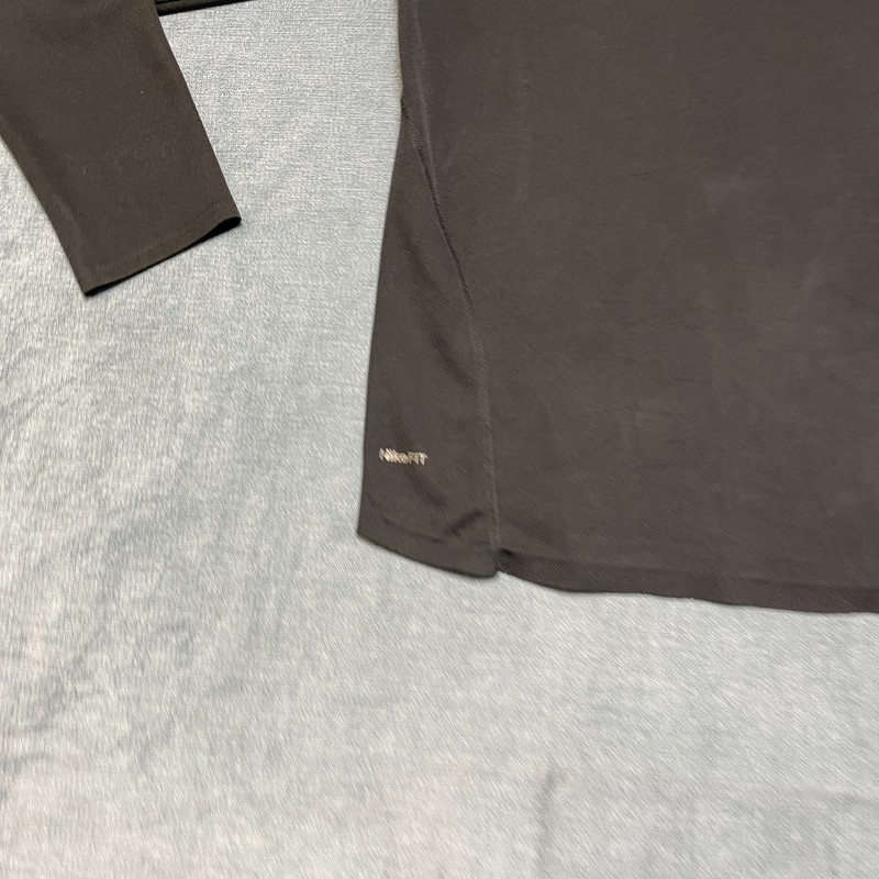 Nike Fit Dry Running Shirt Men Medium Black Long Sleeve Crew Neck Training Sport gallery