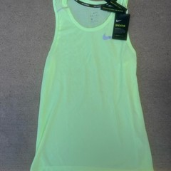 NIKE Breathe Neon Yellow Running Tank CU0333-701 Rise Miler Small Reflective