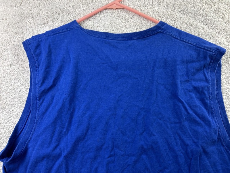 Fruit Of The Loom Platinum Shirt Mens XL Blue Sleeveless Tank Tagless Cotton gallery