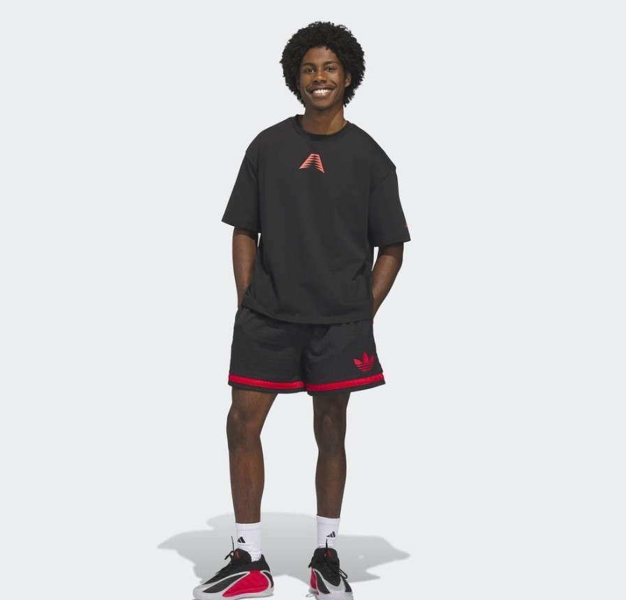 Adidas Anthony Edwards Believe That T-shirt Black Solar Red KA5066 Men's gallery