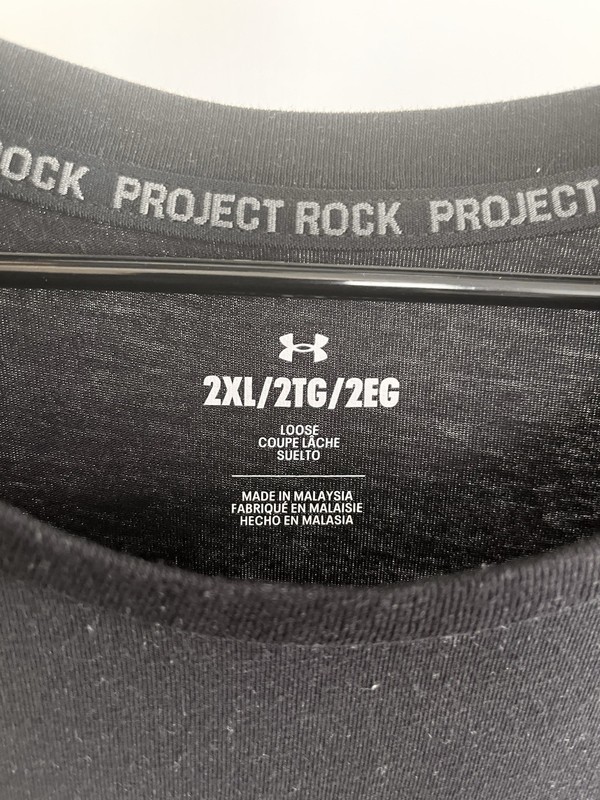 Under Armour Iron Paradise Loose T Shirt Project Rock Black Mens Sz 2XL Gym XXL gallery