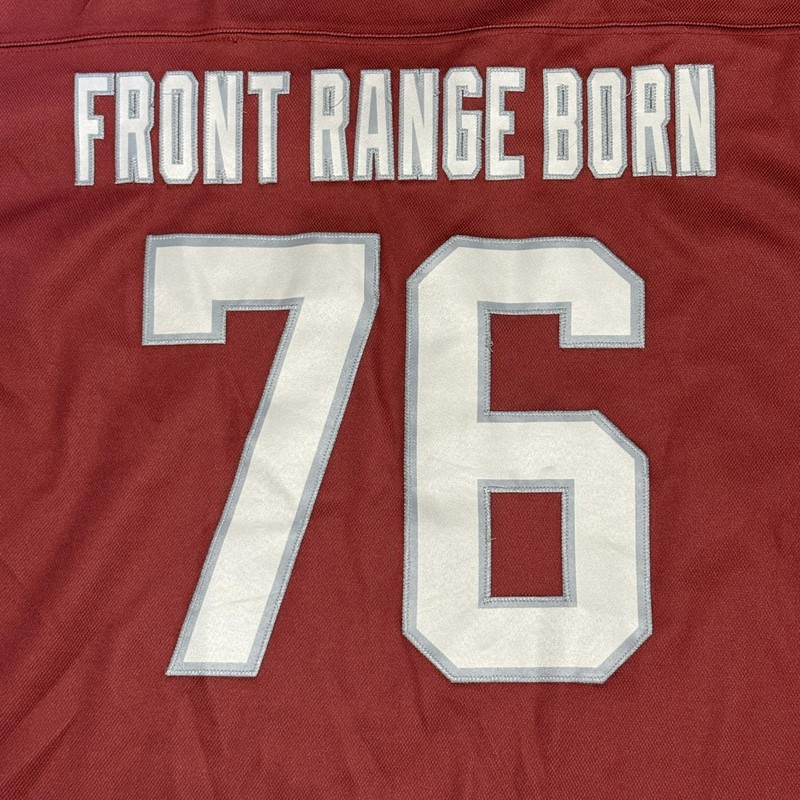 The MHC Hockey Jersey Shirt Mens Large Red Front Range Born 76 Graphic Captain gallery