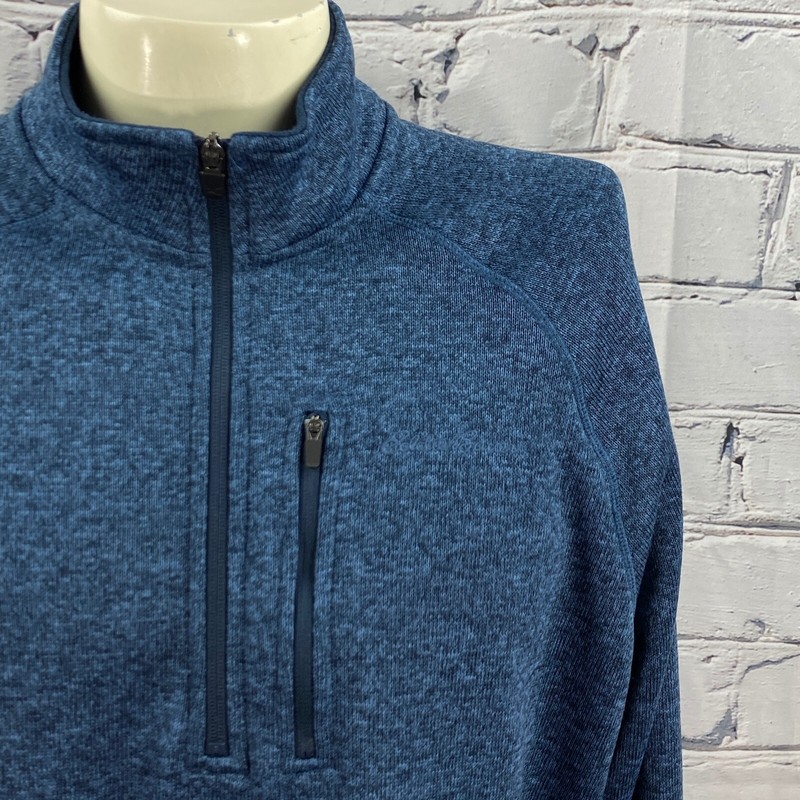 Eddie Bauer Men's Pullover 1/2 Zip Fleece Lined 100% Polyester Blue Sweater XL gallery