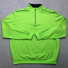 FootJoy FJ Shirt Mens Large Green Quarter Zip Golf Pullover Performance