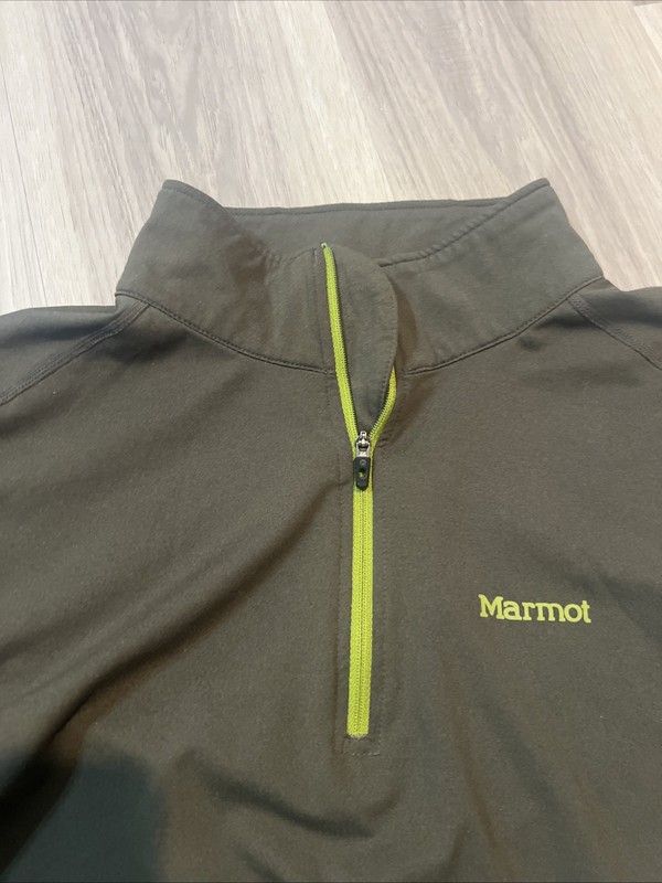 Marmot Mens 1/4 Zip Hunter Green Light Grn Zipper XL gallery