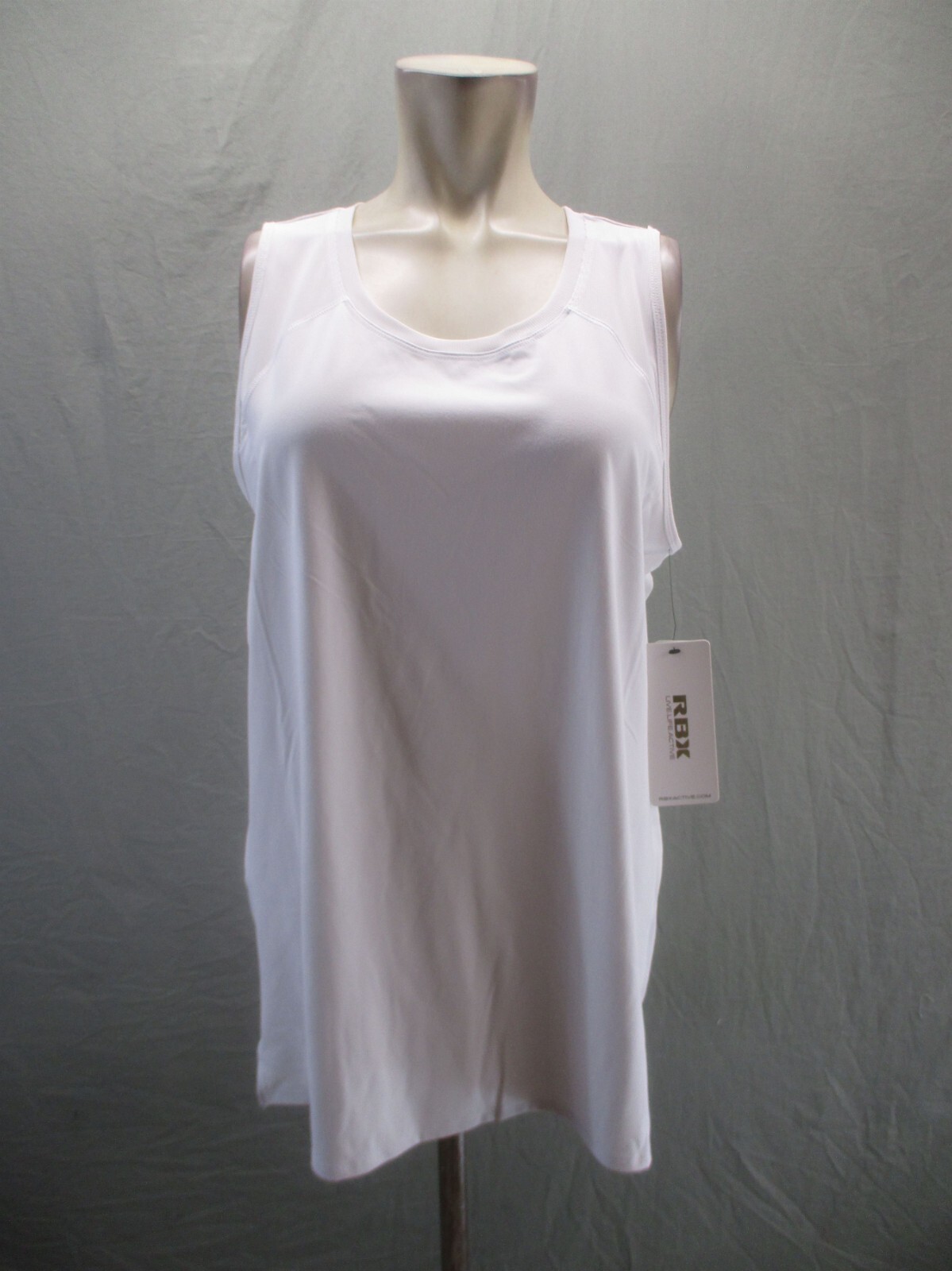 NWT RBX Size XL Mens White Lightweight Breathable Stretch Athletic Gym Tank 109 gallery