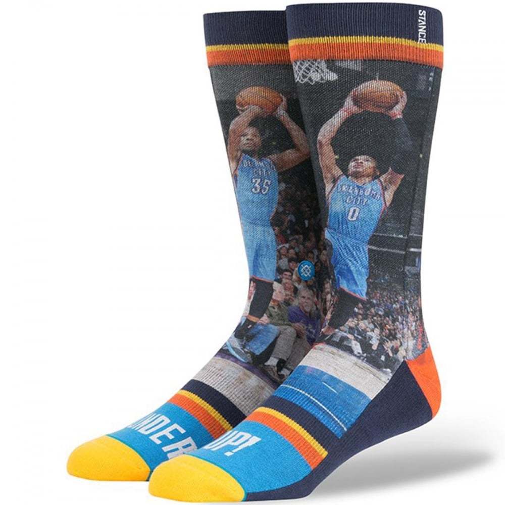 STANCE SOCKS MEN OKLAHOMA CITY THUNDER RUSSELL WESTBROOK KEVIN DURANT LARGE 9-12 gallery