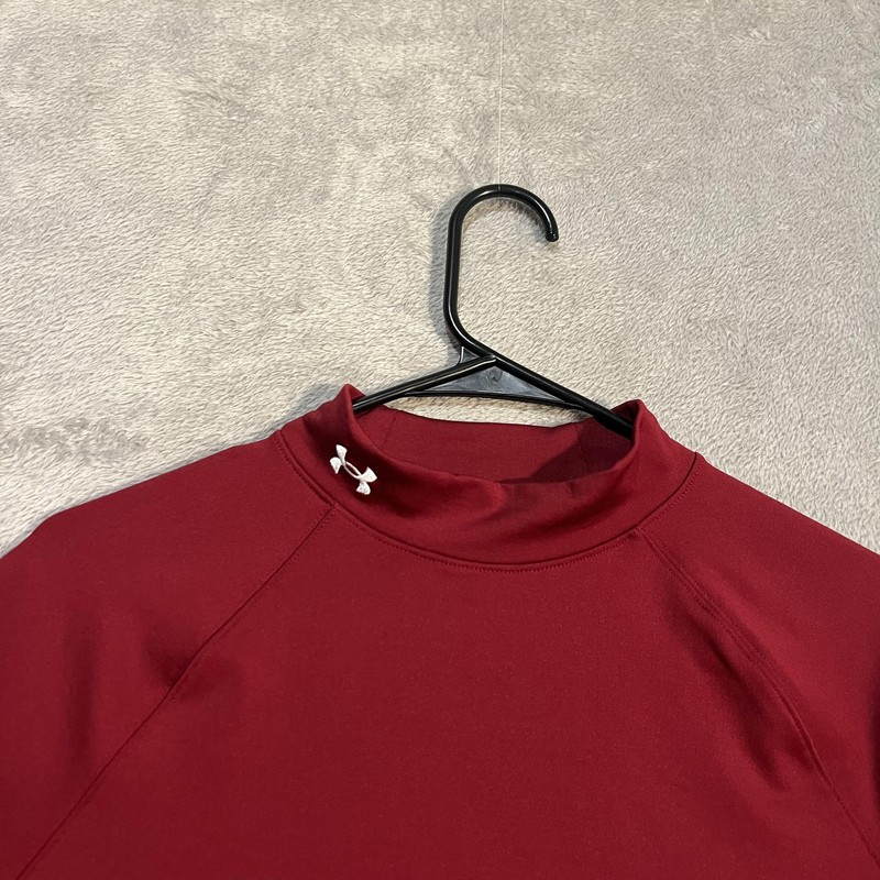 Under Armour ColdGear Mock Shirt Mens XL Red Long Sleeve Thermal Base Layer gallery