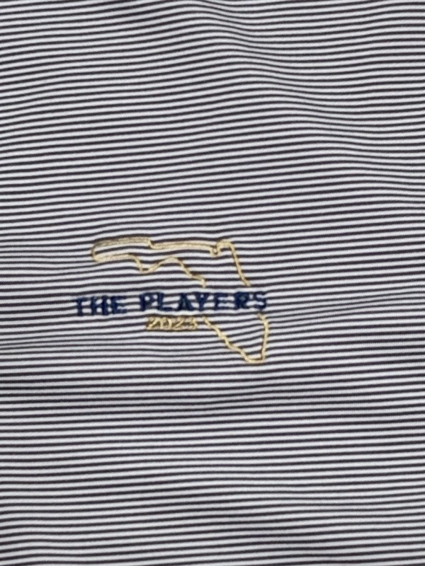 Peter Millar 1/4 Zip Performance Pullover The Players 2023 Gray White Striped gallery
