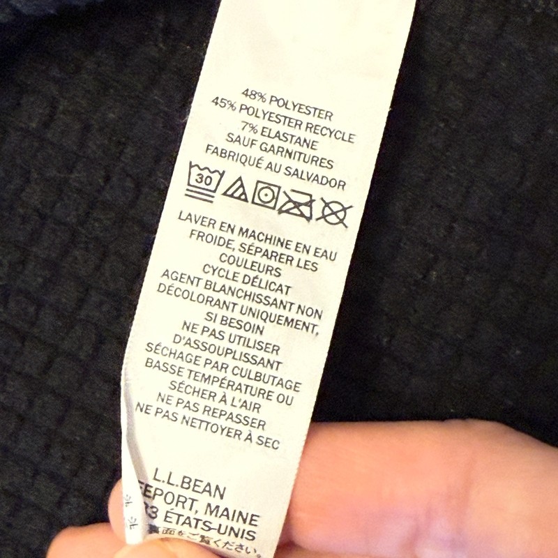 LL Bean Heavyweight Base Layer Crew Top Mens Small Black Warm 255G Weight gallery