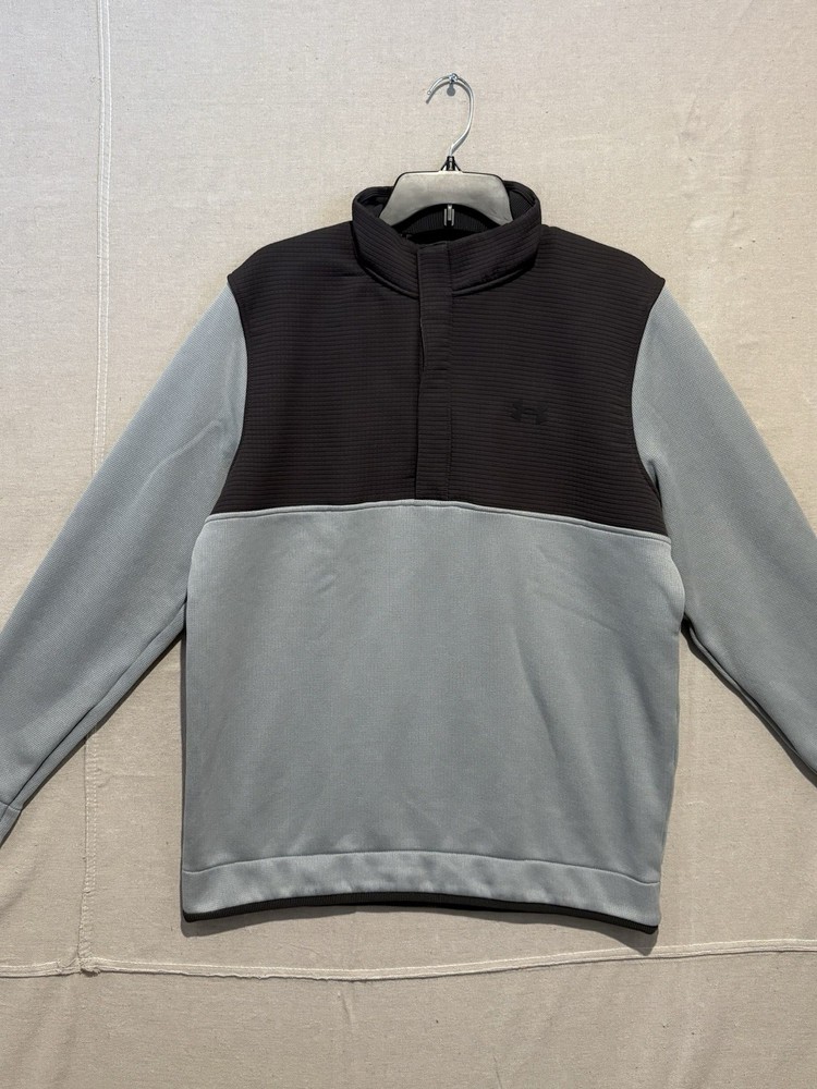 Under Armour Golf Jacket Mens Large Gray Coldgear Storm Loose Fit 1/4 Snap