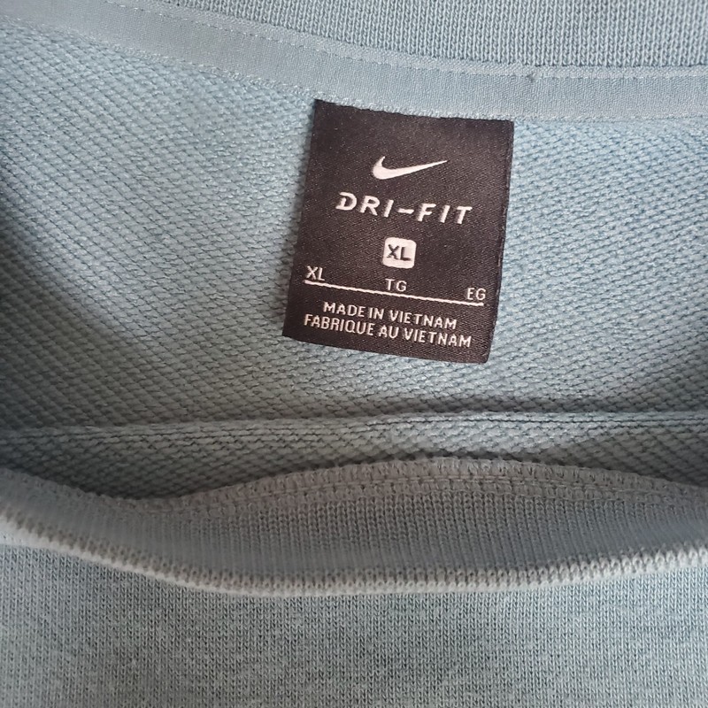 Mens Nike Pull Over Size XL Navy/light Blue Long Sleeve Cotton Blend Dri-fit gallery