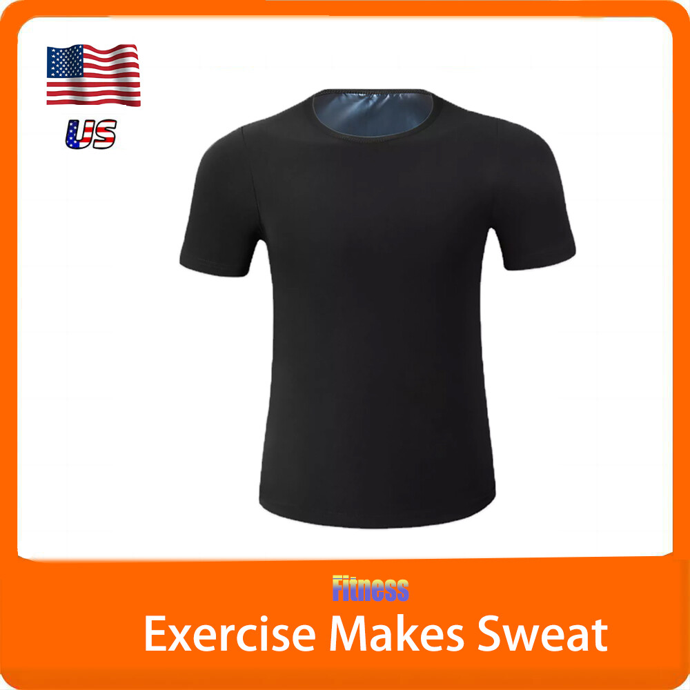 Sauna Suit Shirt Short Sleeve Body Shaper Sauna Sweat.Gym Weight Loss T-Shirt