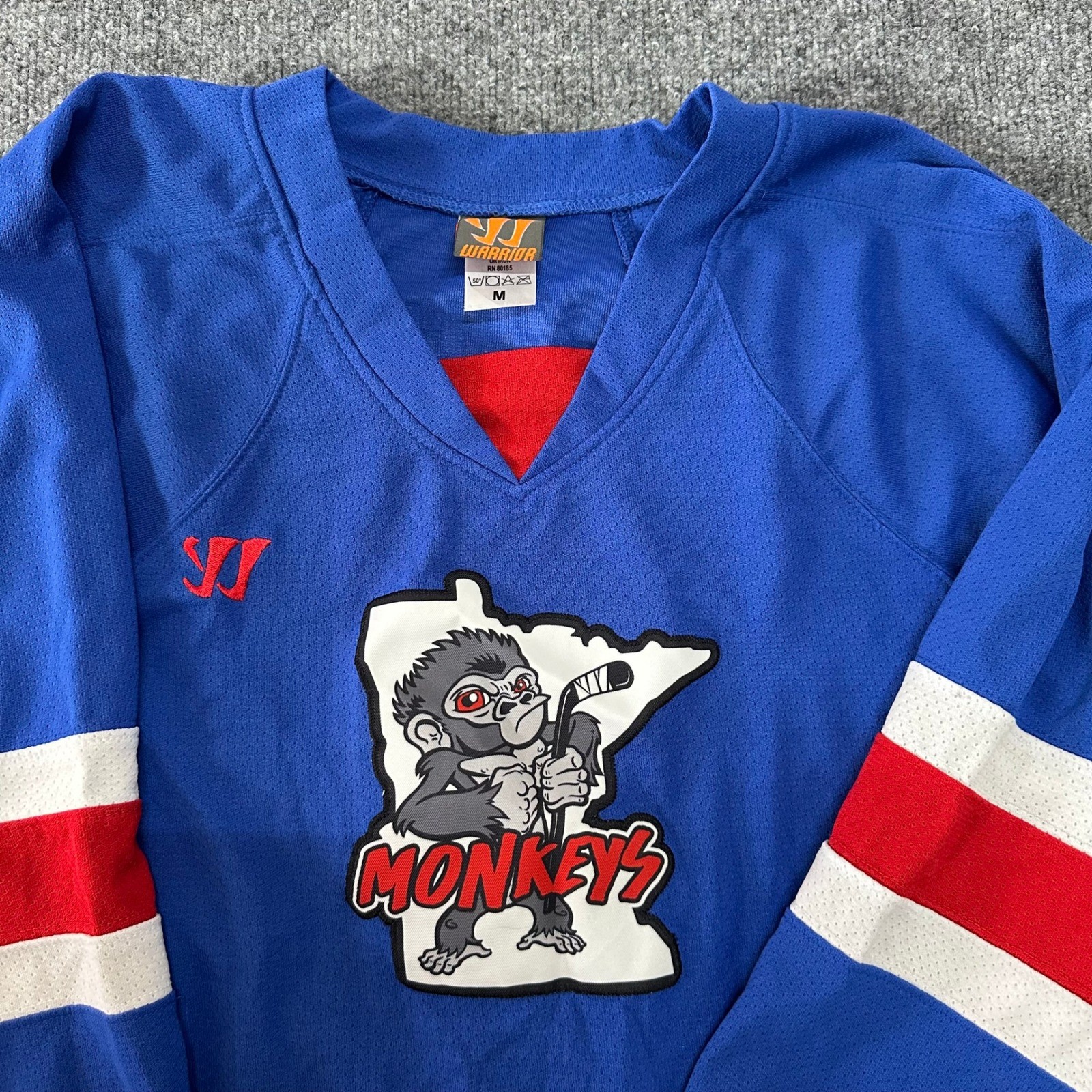 Warrior Hockey Jersey Mens Size M Blue Minnesota Monkeys Dreher 25 Mesh Athletic gallery