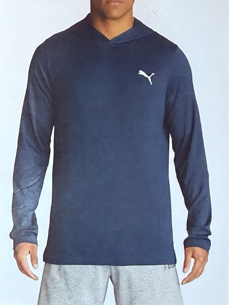 NWT PUMA Mens Lightweight Performance Fashion Pullover Hoodie Shirt Blue XXL