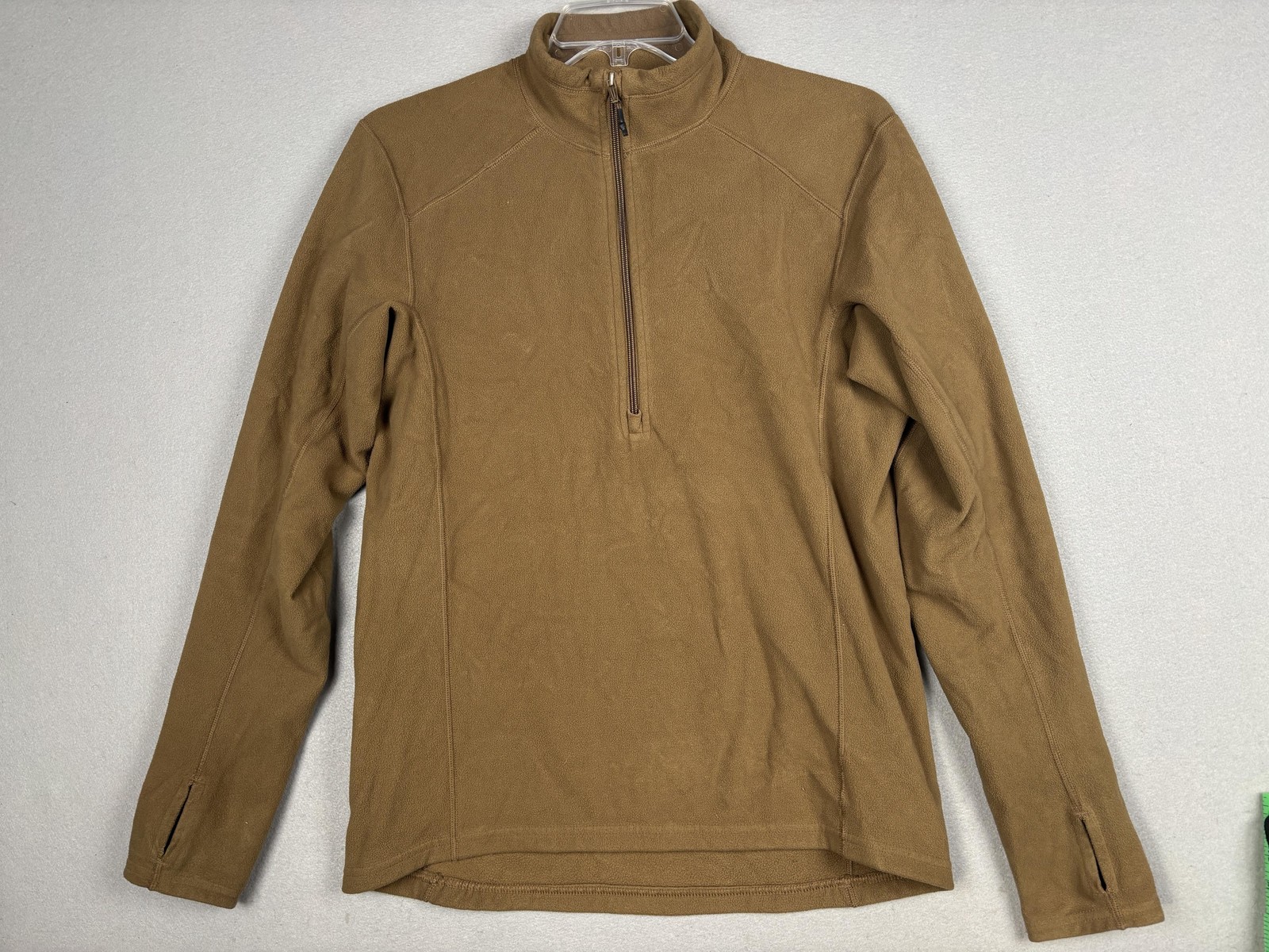 Beyond Clothing Pullover Mens Medium Brown Polartec Fleece 1/4 Zip Thumbholes gallery