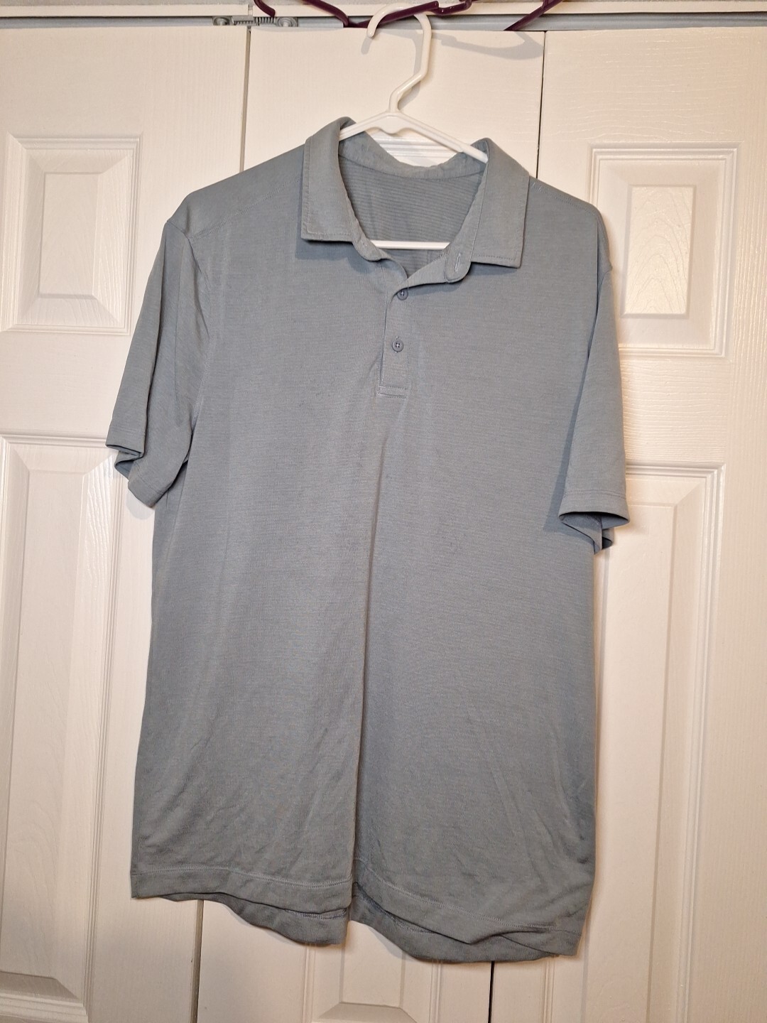 Lululemon polo t-shirt gray active size XL short-sleeve nylon blend gallery