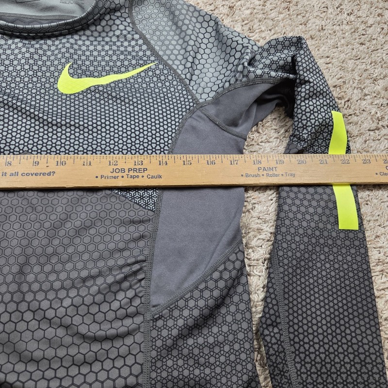 Nike Pro Hyperwarm Shirt Mens Gray Small Honeycomb Fitted Training Top gallery